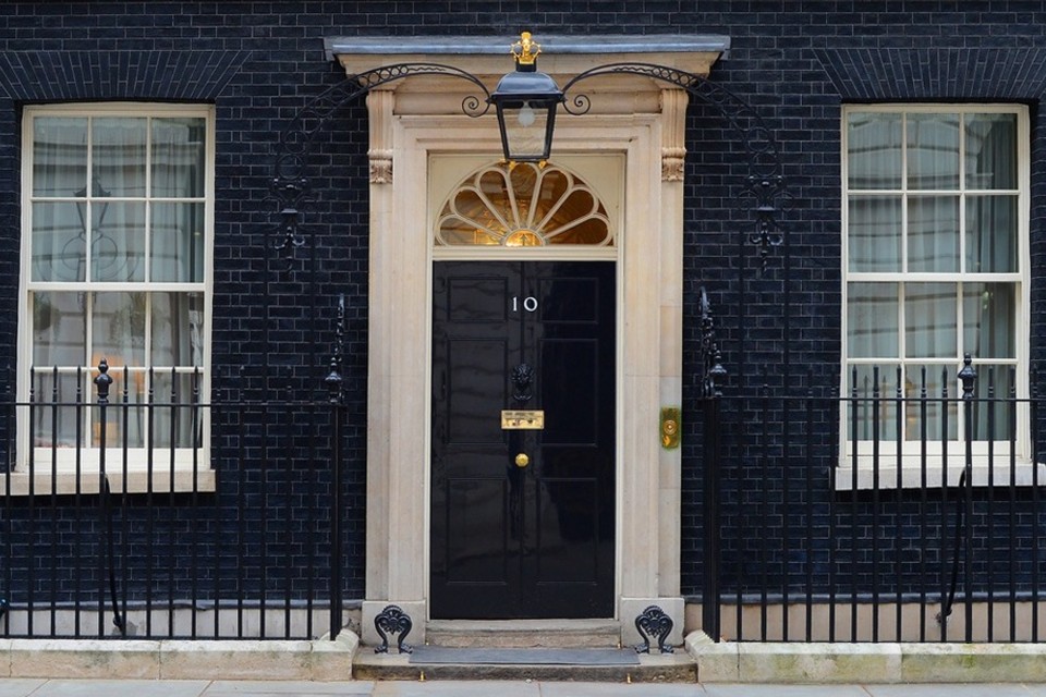 Number 10 door on Downing Street