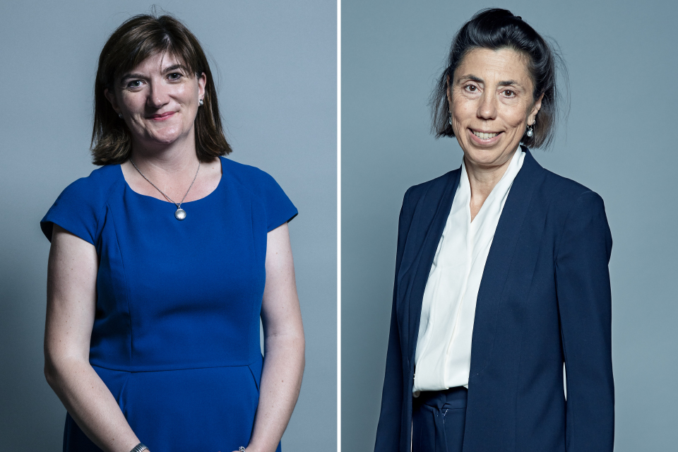 The Right Honourable Nicky Morgan and Baroness Diana Barran MBE