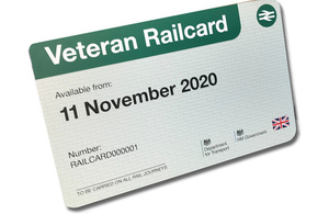 Image of the veterans rail card.