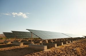 solar panels in a hot country