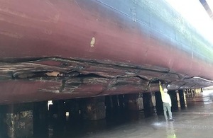 Damage to port side of Seatruck Performance