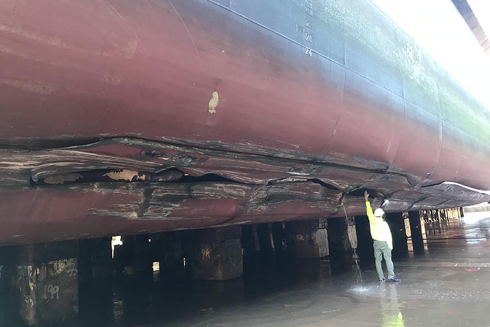 Damage to Seatruck Performance port side