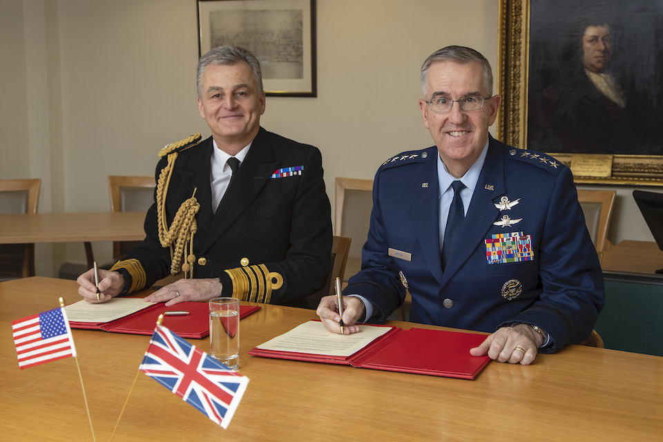 Vice Chief of the Defence Staff signs future force development charter to reaffirm UK/US defence relationship
