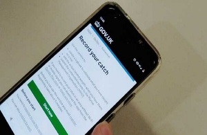 Mobile phone showing the catch recording app log-in screen