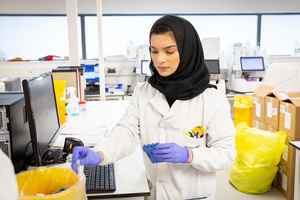 Lab technician in NHS hospital