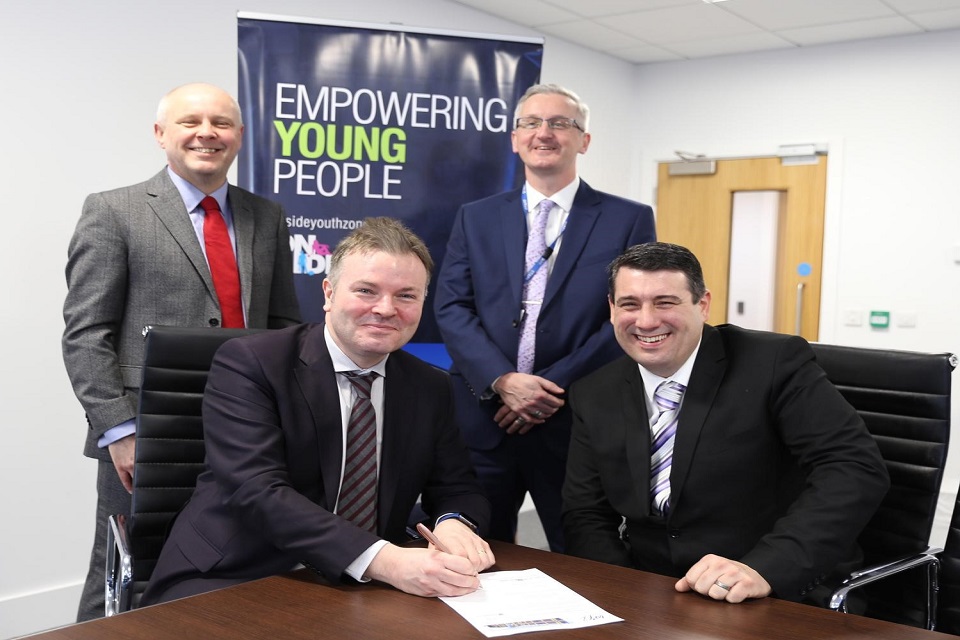 Signing of the document to say that Sellafield Ltd is a founder patron of the OnSide Youth Zone in Warrington