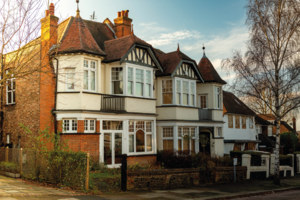 Edwardian houses in Church End, Finchley Central, Barnet, London, UK.