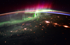 Satellite image of Canada at night