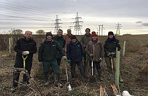 Some of the officers who took part in the tree planting.