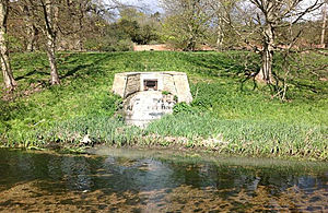 Outflow from Thoresby Hall hotel waste treatment plant into the River Meden