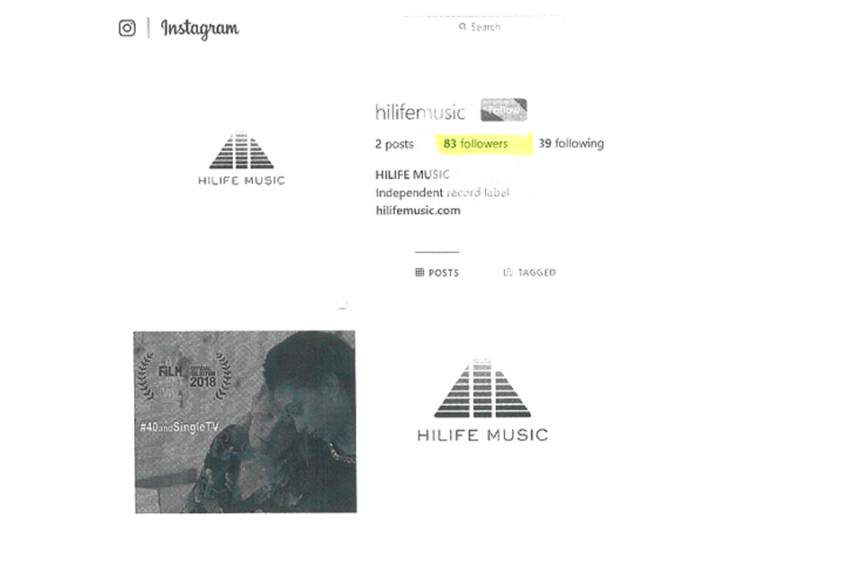 Instagram post on the account of hilifemusic highlighting the number of followers