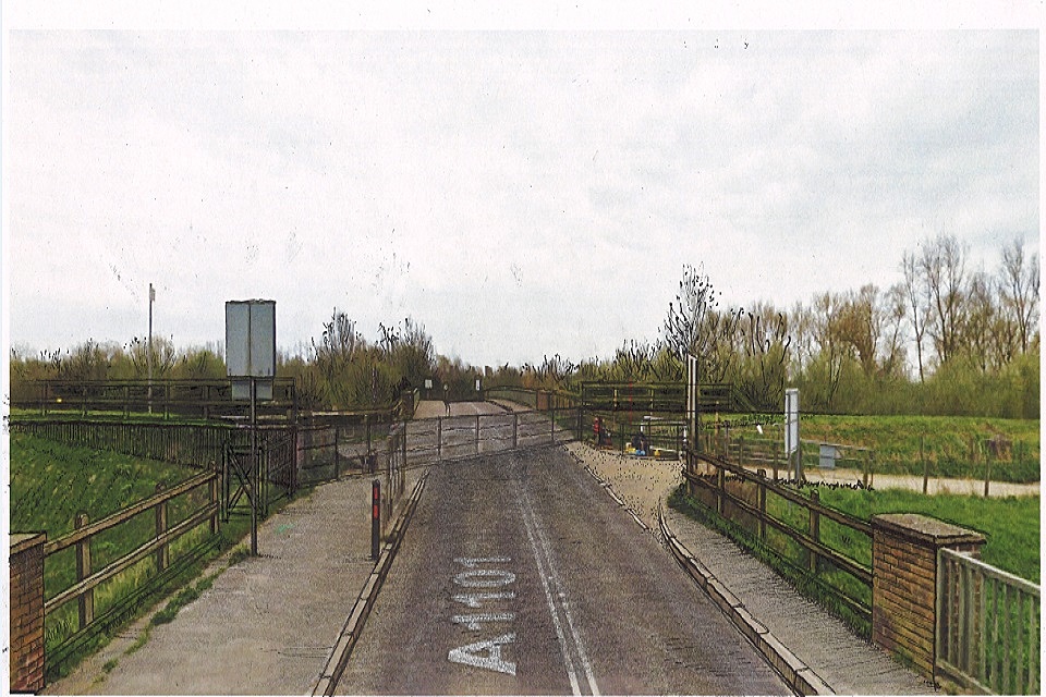 Demountable flood barrier for Welney Wash Road
