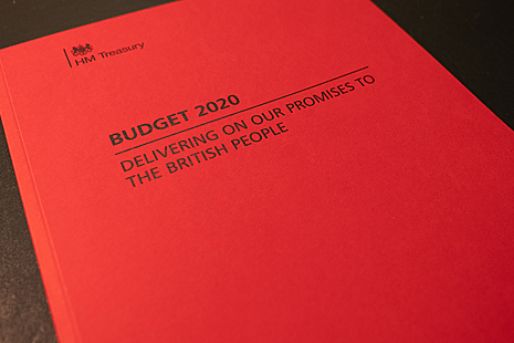 Cover of Budget 2020 document.