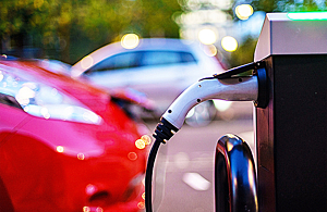 Electric car charging at chargepoint