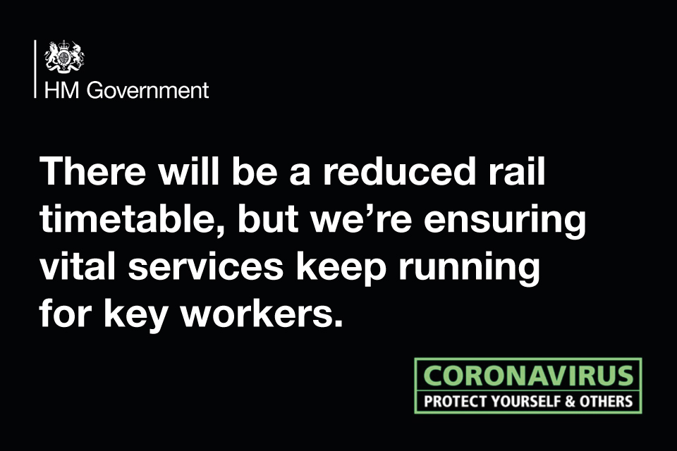 Rail services social graphic saying services will be reduced