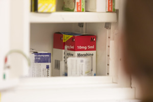 Morphine in hospital controlled drugs cabinet