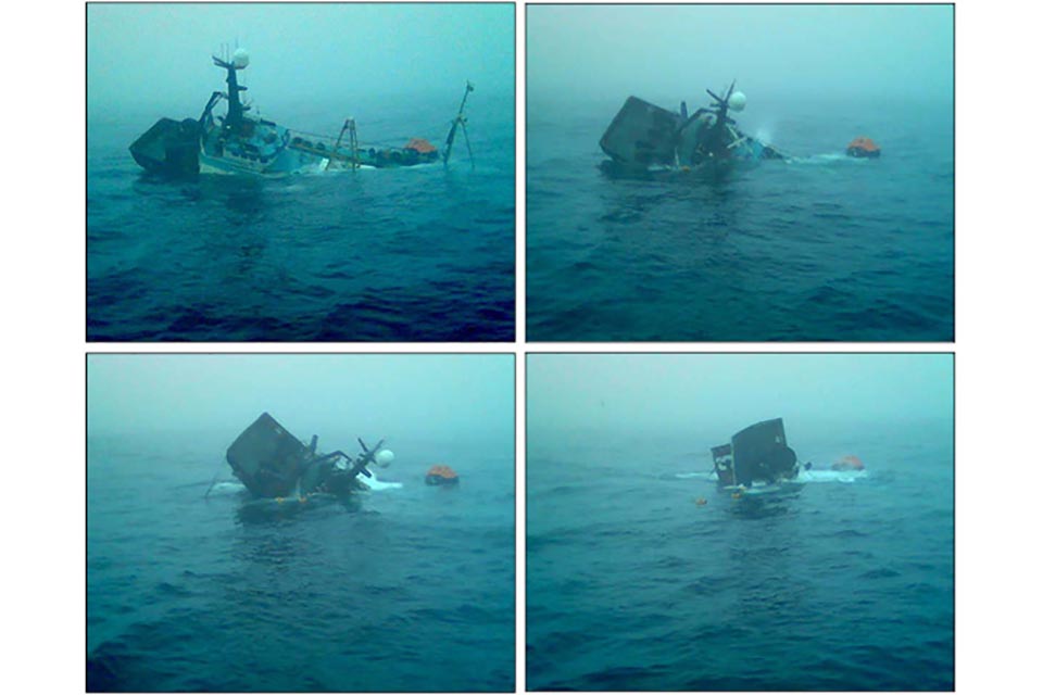 Fishing vessel Harvester sinking over a four minute period