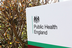 Public Health England (PHE) sign.