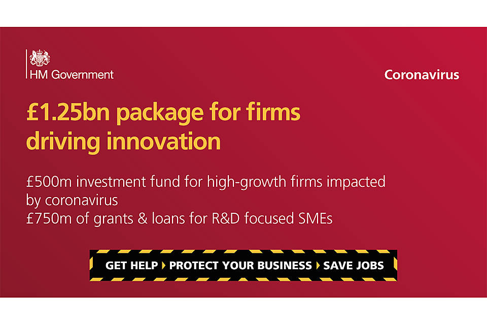 Billion pound support package for innovative firms hit by coronavirus