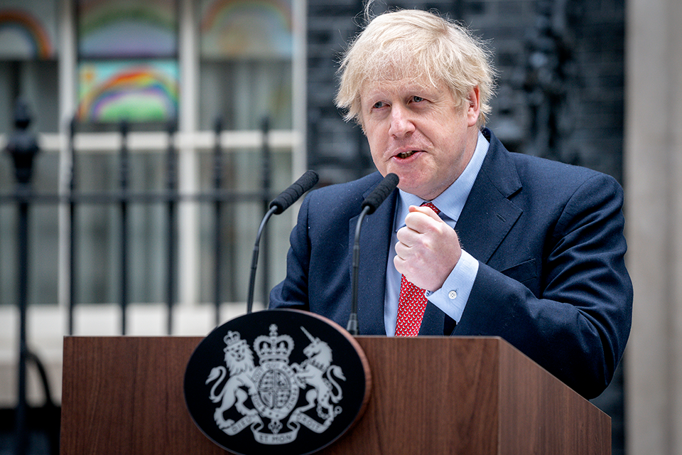 PM Boris Johnson makes a statement in Downing Street