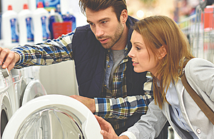 Picture of people looking at white goods in shop