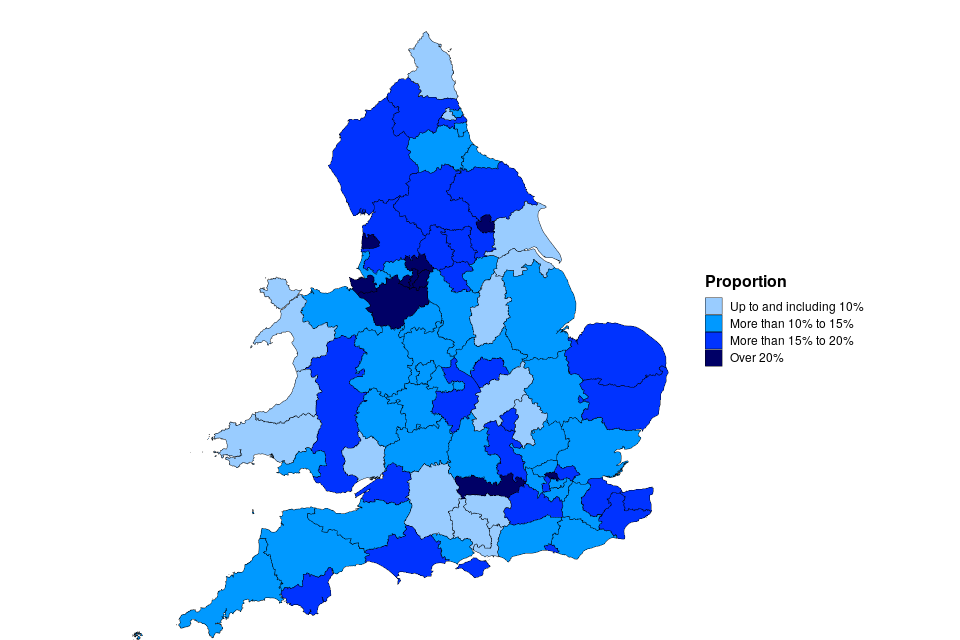 Inquests opened as a proportion of deaths reported to coroners, England and Wales, 2019