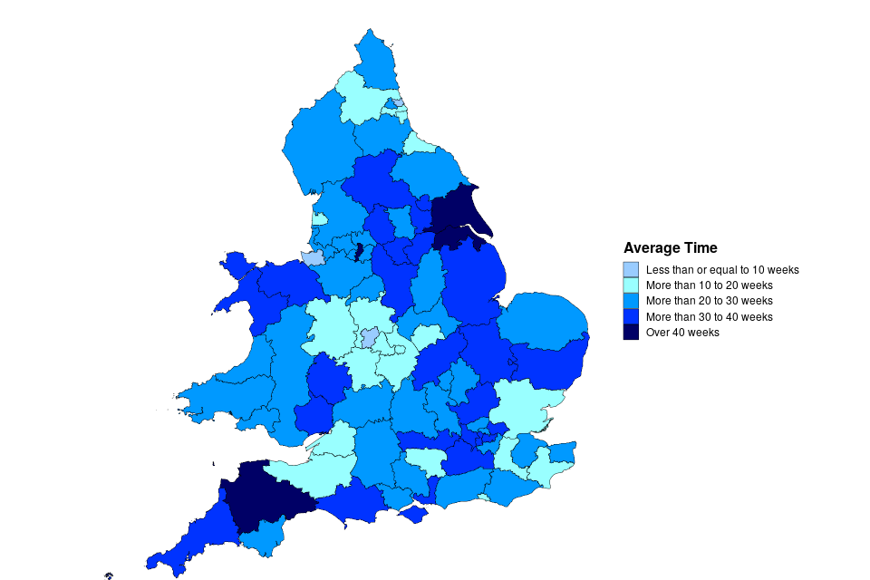 Estimated average time taken to process inquests, England and Wales, 2019