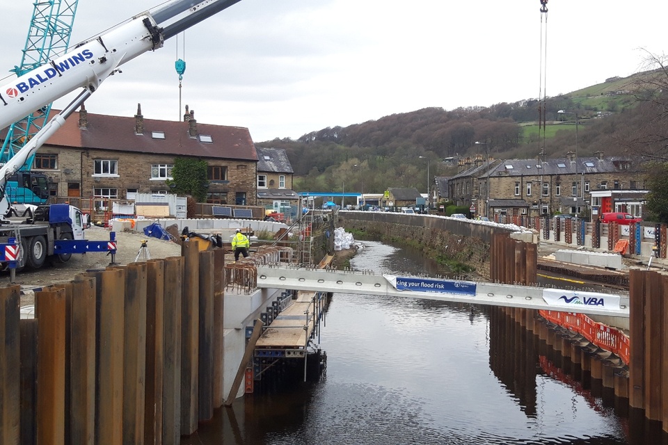 A new bridge opens  – a major milestone for Mytholmroyd flood defences