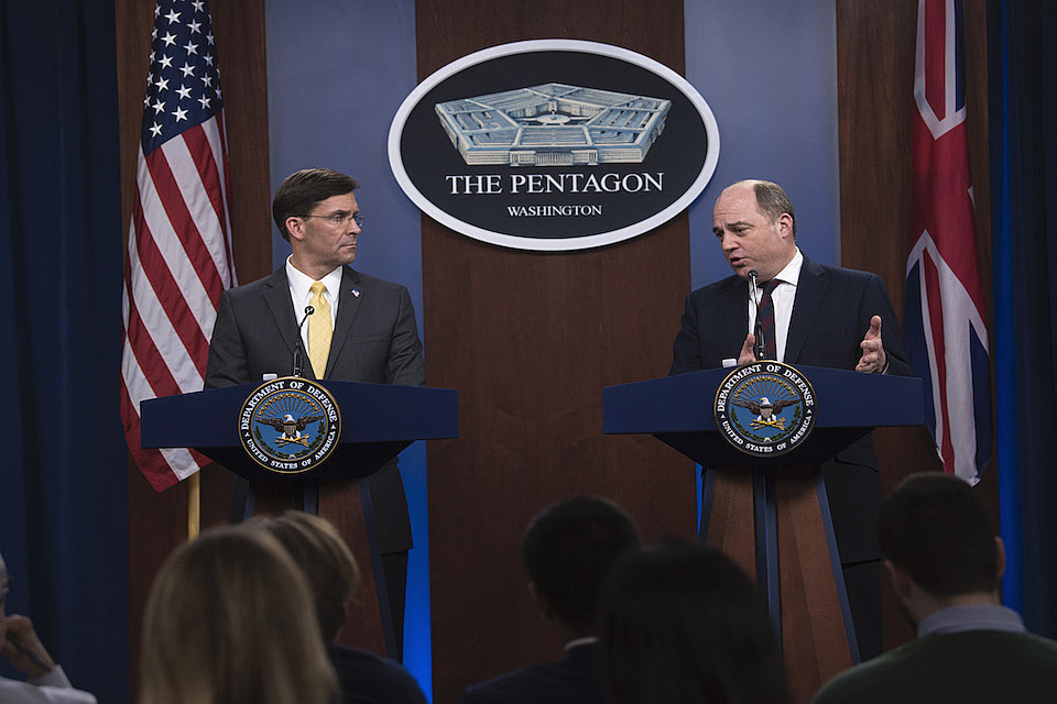 Readout of Secretary of State for Defence Ben Wallace’s phone call with US Secretary of Defense Dr. Mark T. Esper