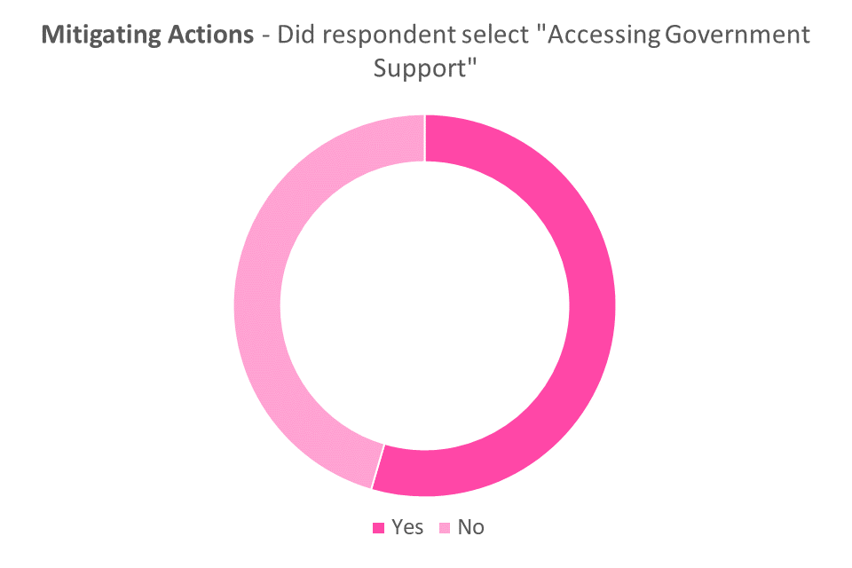 Doughnut chart for 'Did respondent select "Accessing Government Support"'