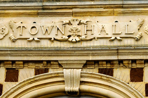 town hall sign