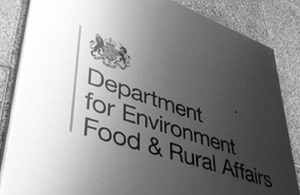 Defra gray sign