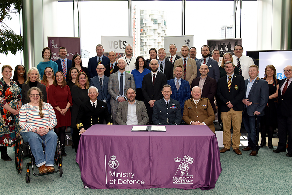Veteran owned UK group signing the Armed Forces Covenant in March 2020. 