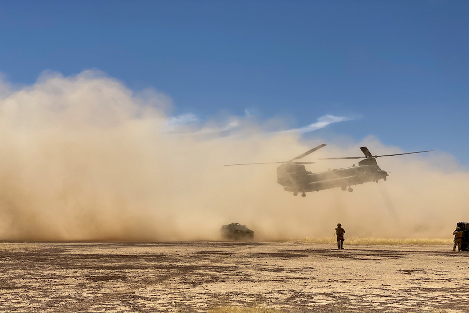 Aircraft landing on the ground in Mali. 