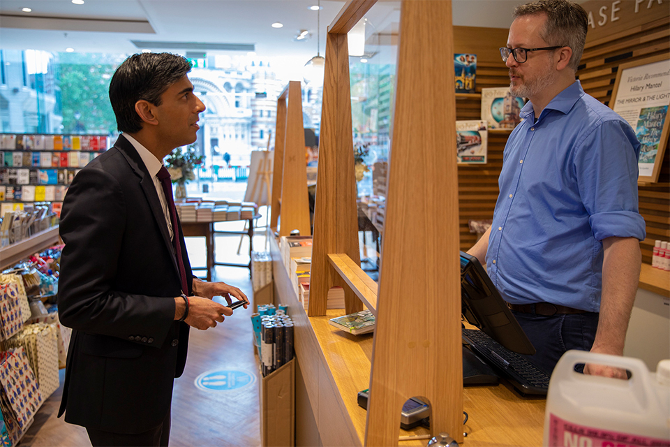 Chancellor visits one of thousands of shops set to open on Monday