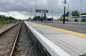 An artist's impression of illuminated and heated low-energy concrete slabs that could be used on future railway platforms.