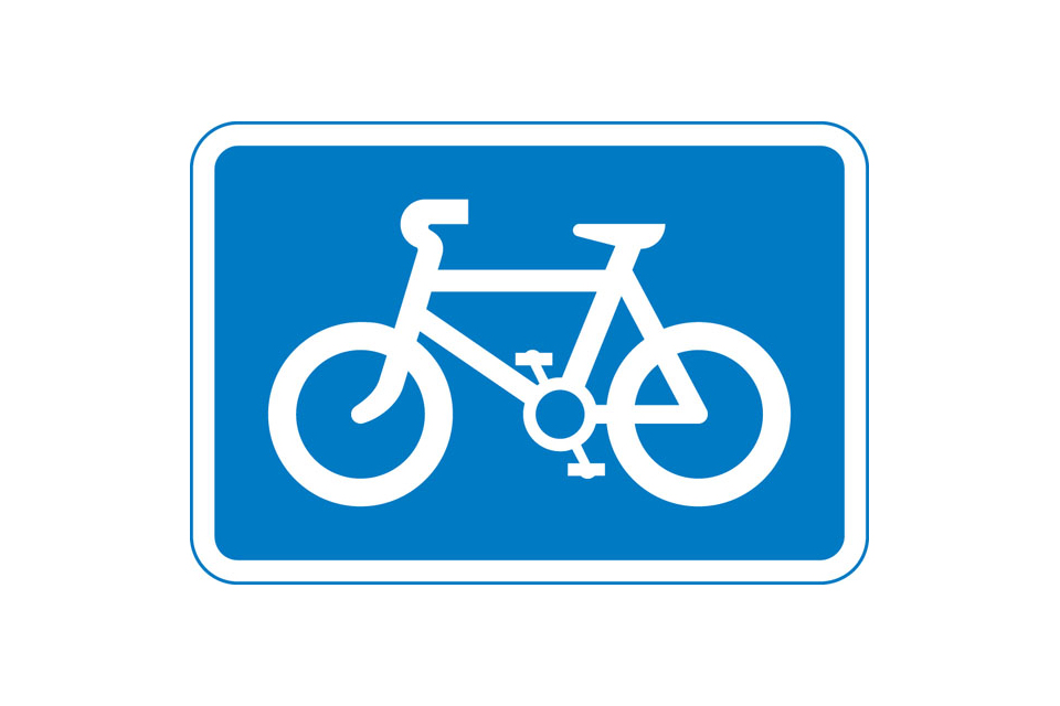 Recommend route for pedal cycles traffic sign