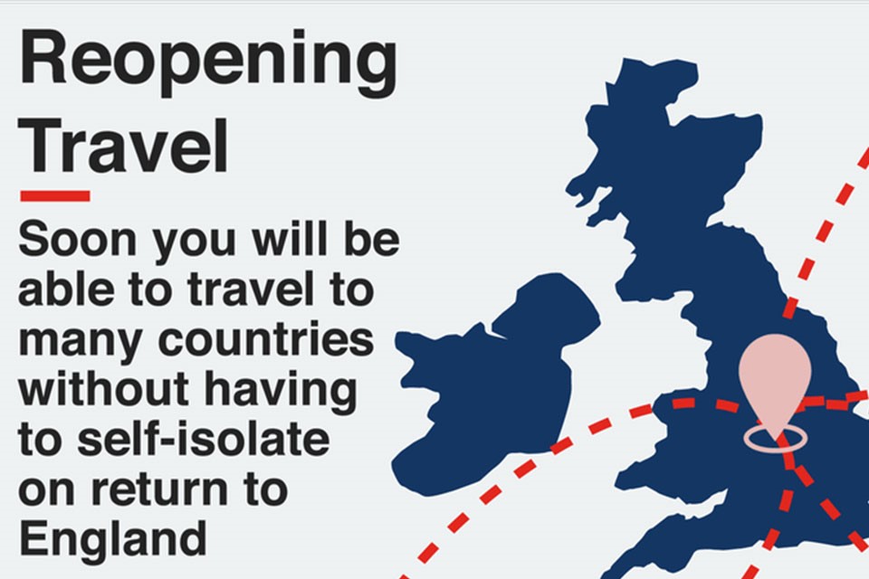 Reopening travel: soon you will be able to travel to many countries without having to self-isolate on return to England.