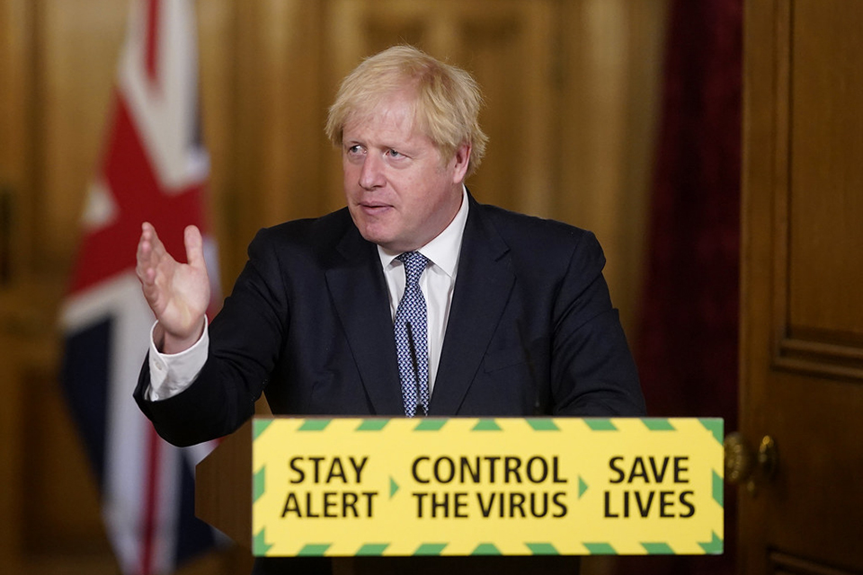 PM Boris Johnson at the Downing Street coronavirus press conference