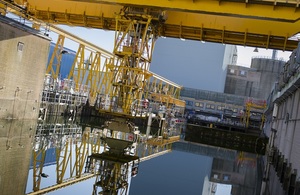 Aerial shot of the Pile Fuel Storage Pond on the Sellafield site