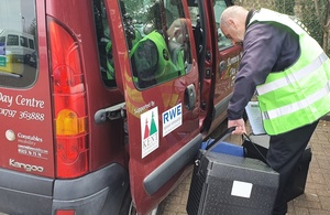 A hot meal delivery takes place in Romney Marsh