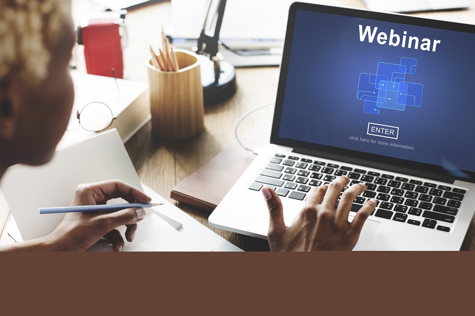 Computer showing webinar