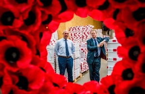 Alister Jack and Major Charlie Pelling at the Poppyscotland factory