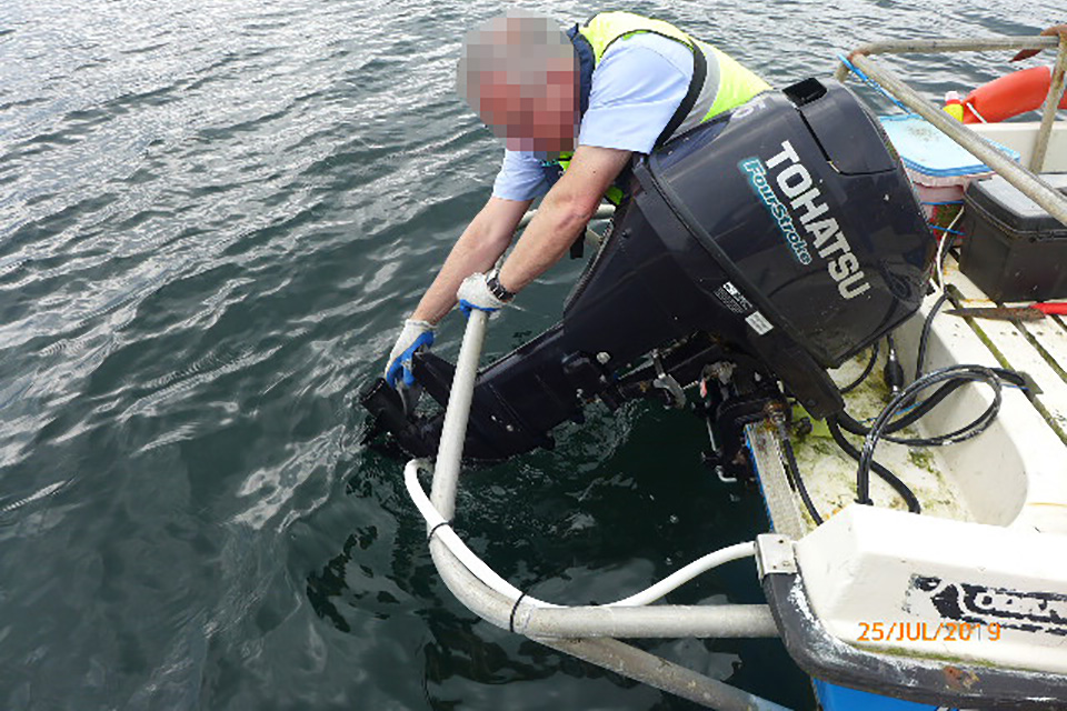 Reconstruction of outboard propeller being cleared