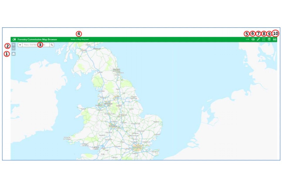 Layout of map browser screen