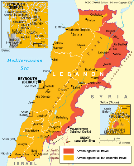 travel to lebanon restrictions