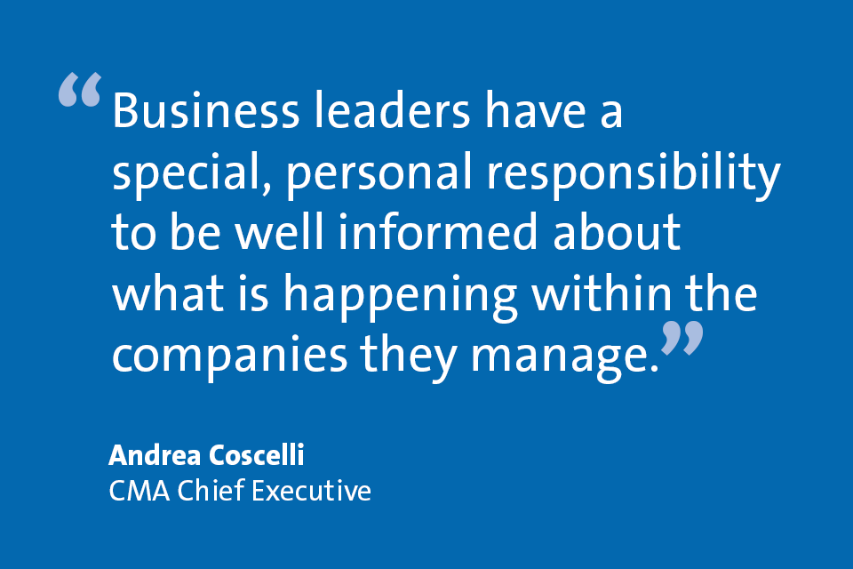 Andrea Coscelli: "Business leaders have a special, personal responsibility to be well informed about what is happening within the companies they manage."