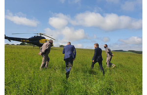 Transport Secretary Grant Shapps visiting the site of the Stonehaven derailment where he met and thanked first-on-scene officer PC Mercer and the emergency services