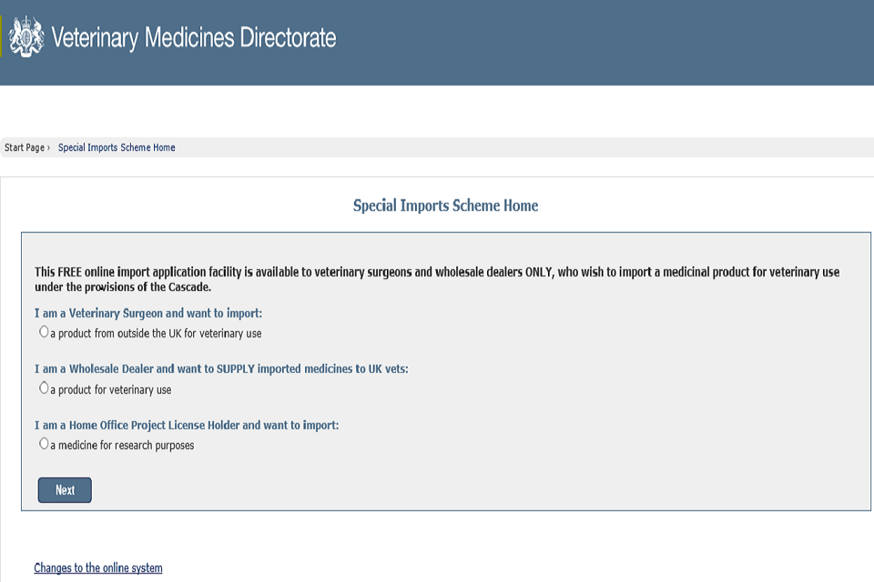 The VMD web services will be unavailable from Friday 18 Sept 6pm - Sun 5pm