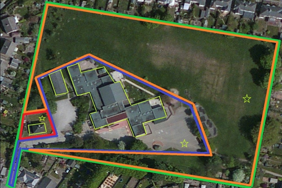 Overhead image of a sample annotated site map 